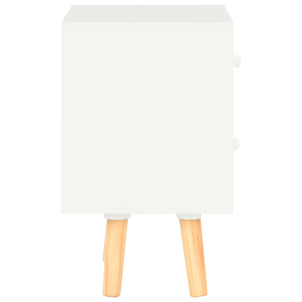 Mesas cabeceira 2 pcs 40x30x50cm madeira de pinho maciça branco