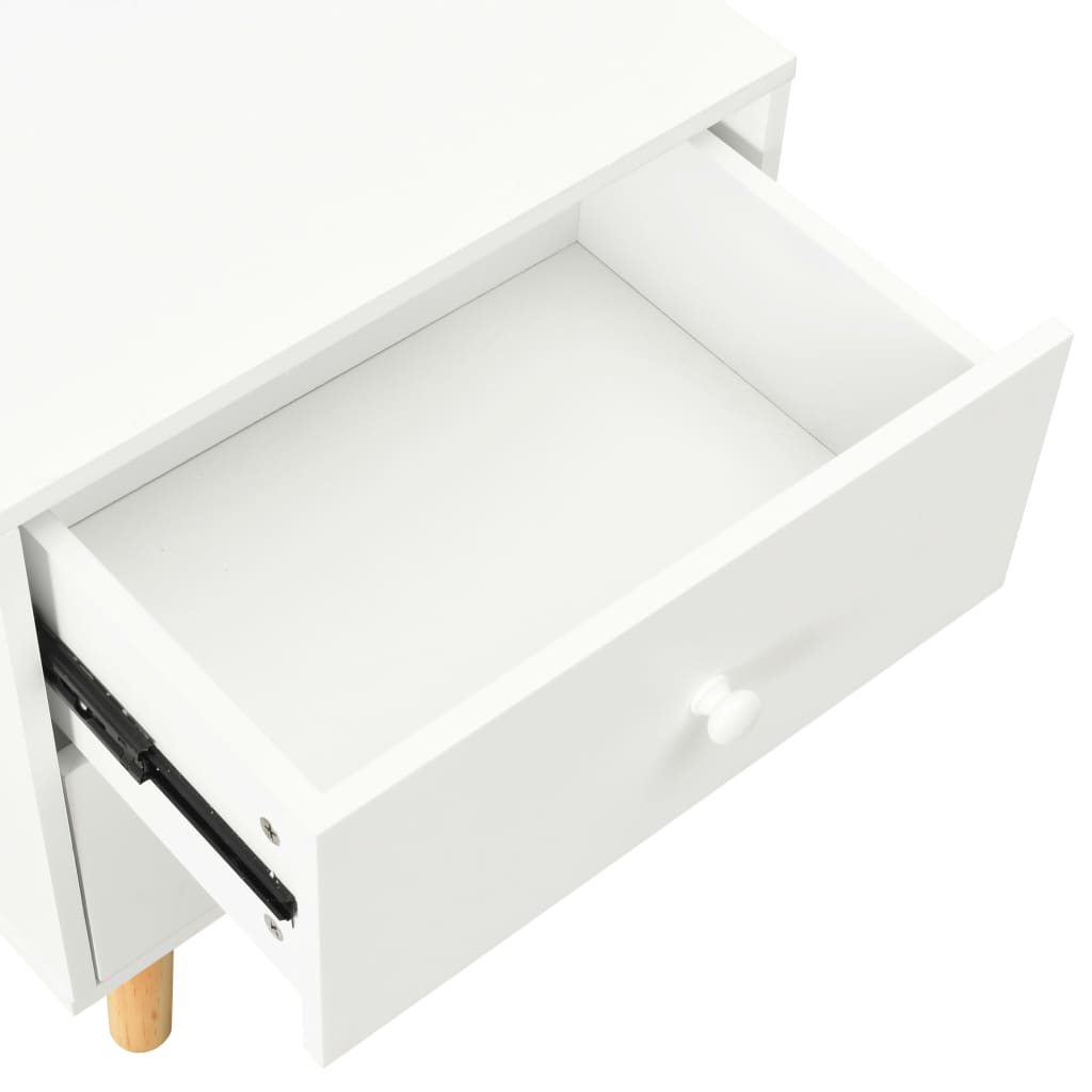 Mesas cabeceira 2 pcs 40x30x50cm madeira de pinho maciça branco