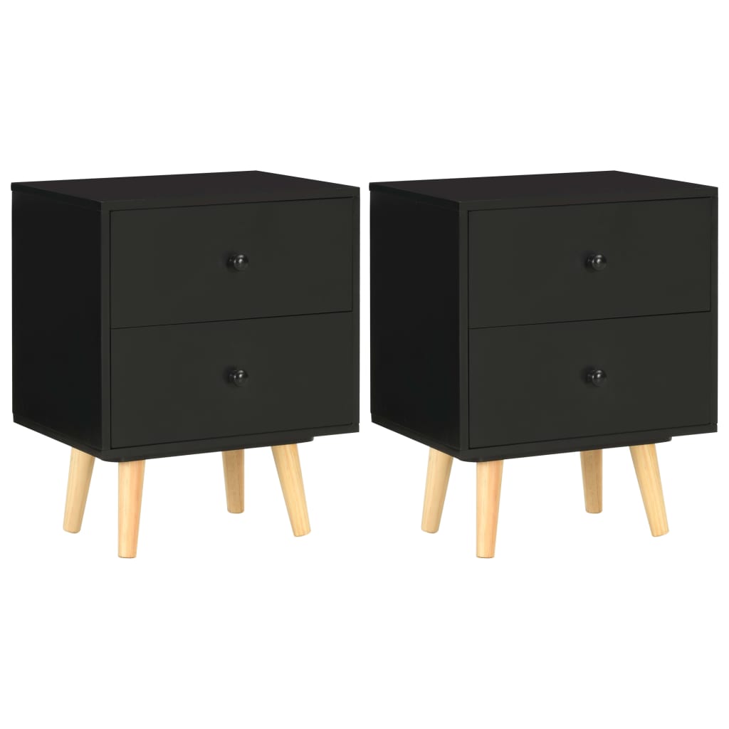 Mesas cabeceira 2 pcs 40x30x50cm madeira de pinho maciça branco