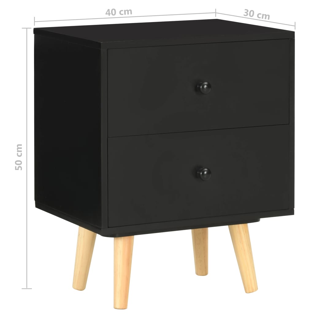 Mesas cabeceira 2 pcs 40x30x50cm madeira de pinho maciça branco