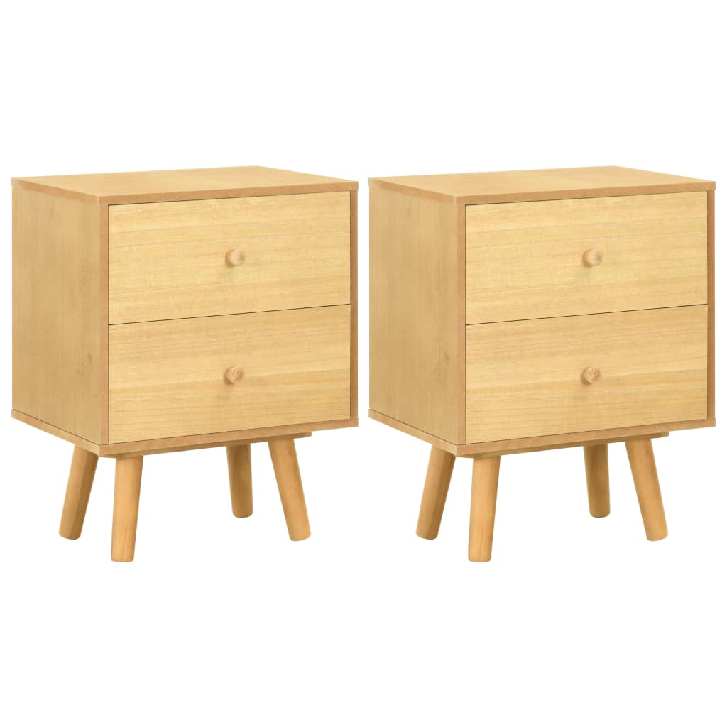 Mesas cabeceira 2 pcs 40x30x50cm madeira de pinho maciça branco