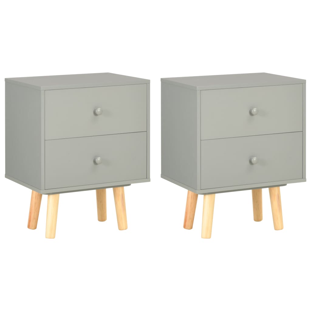 Mesas cabeceira 2 pcs 40x30x50cm madeira de pinho maciça branco