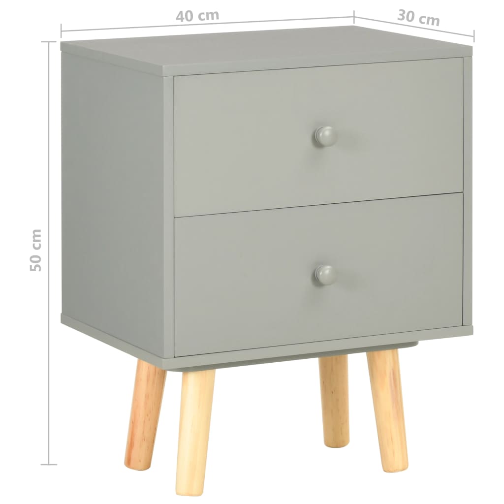 Mesas cabeceira 2 pcs 40x30x50cm madeira de pinho maciça branco