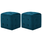 Pufe 2 pcs 30x30x30 cm veludo azul
