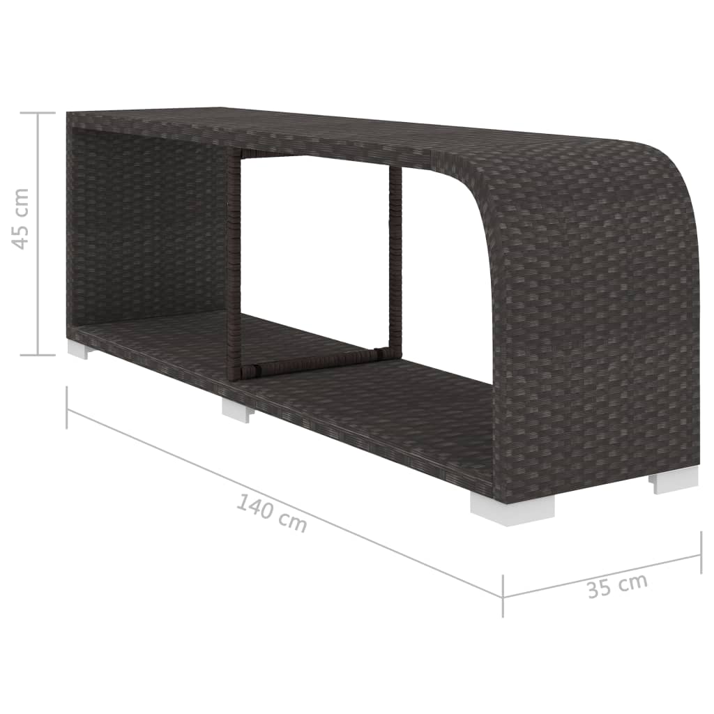 11 pcs conjunto lounge de jardim c/ almofadões vime PE preto