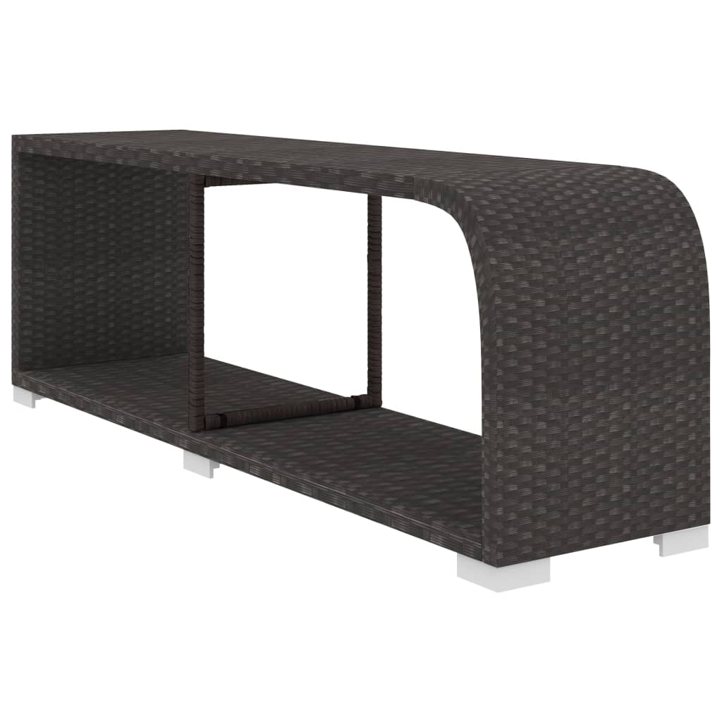 11 pcs conjunto lounge de jardim c/ almofadões vime PE preto