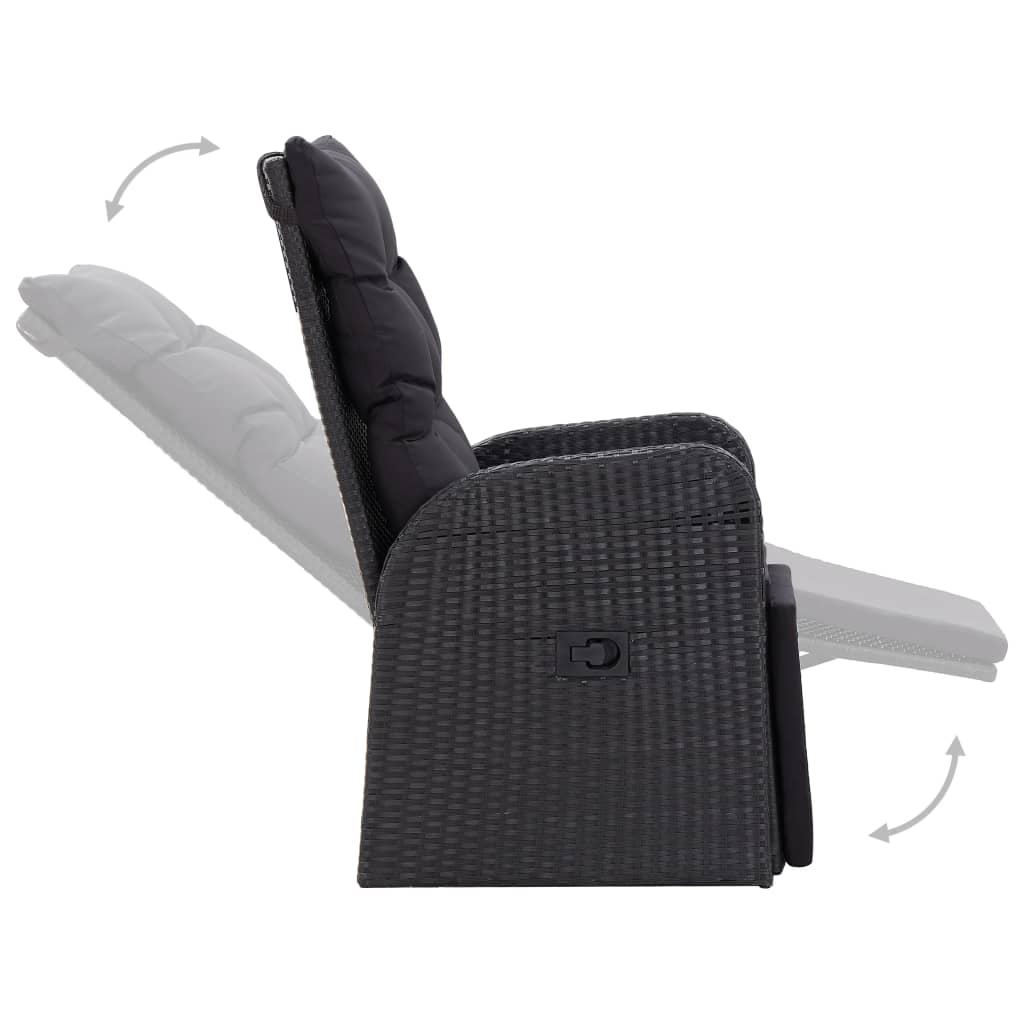 11 pcs conjunto jantar p/ exterior vime e madeira acácia preto