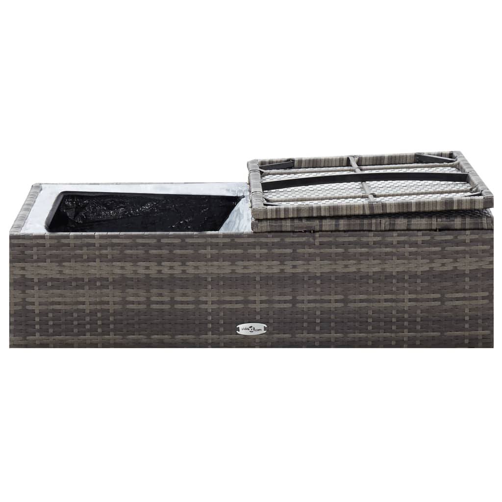 2 pcs conjunto lounge de jardim c/ almofadões vime PE cinzento