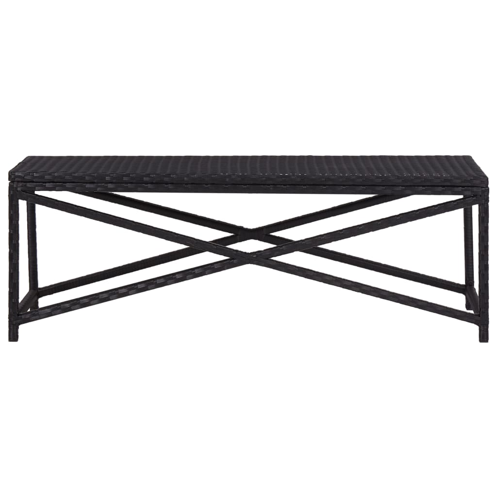 Banco de jardim 120 cm vime PE preto