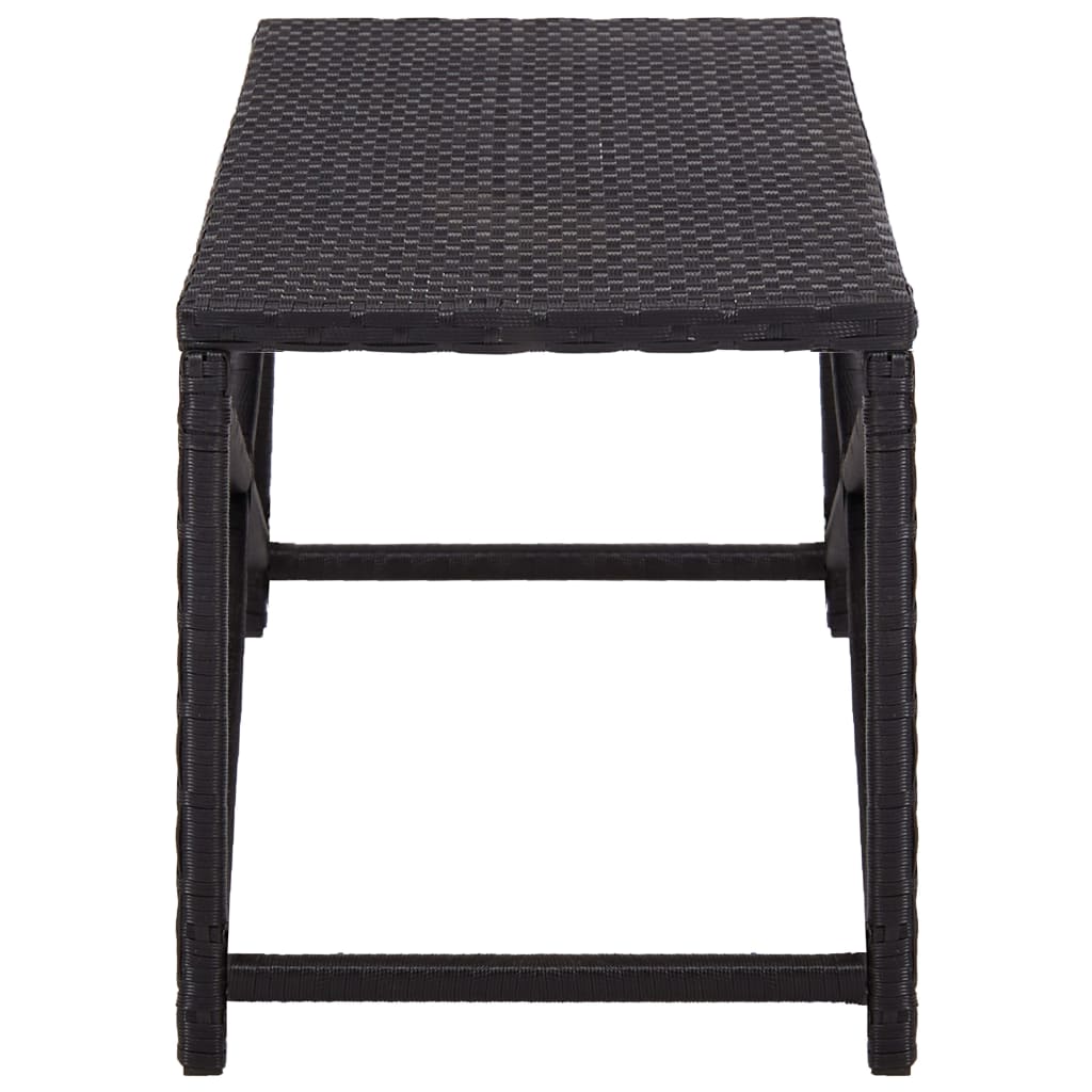Banco de jardim 120 cm vime PE preto