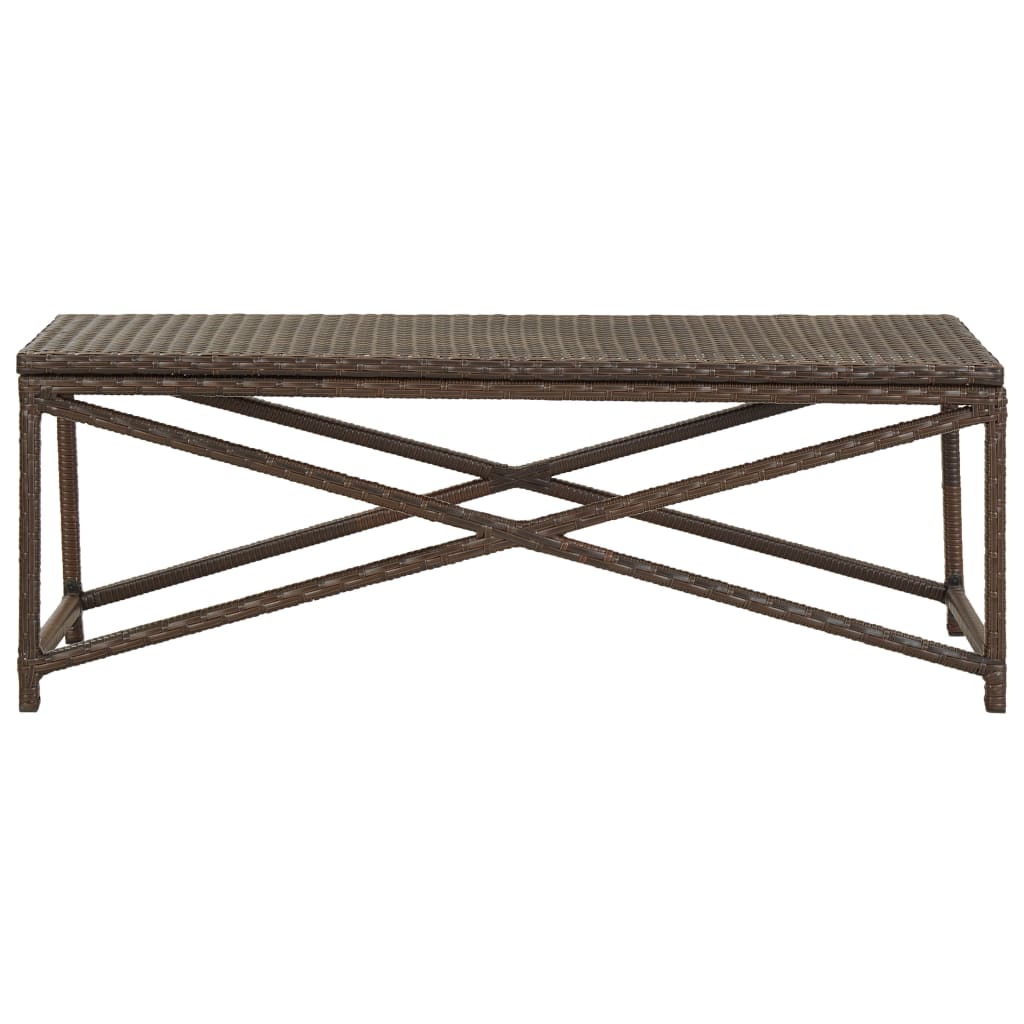 Banco de jardim 120 cm vime PE castanho