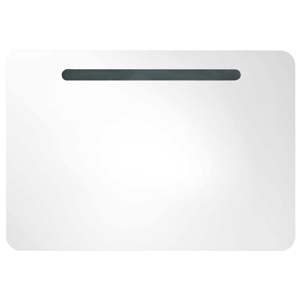 Armário espelhado para casa de banho com LED 80x9,5x55 cm