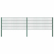 Painel de vedação com postes de ferro 349x80 cm verde