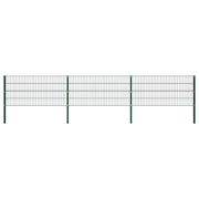 Painel de vedação com postes de ferro 522x80 cm verde