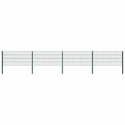 Painel de vedação com postes de ferro 694,5x80 cm verde