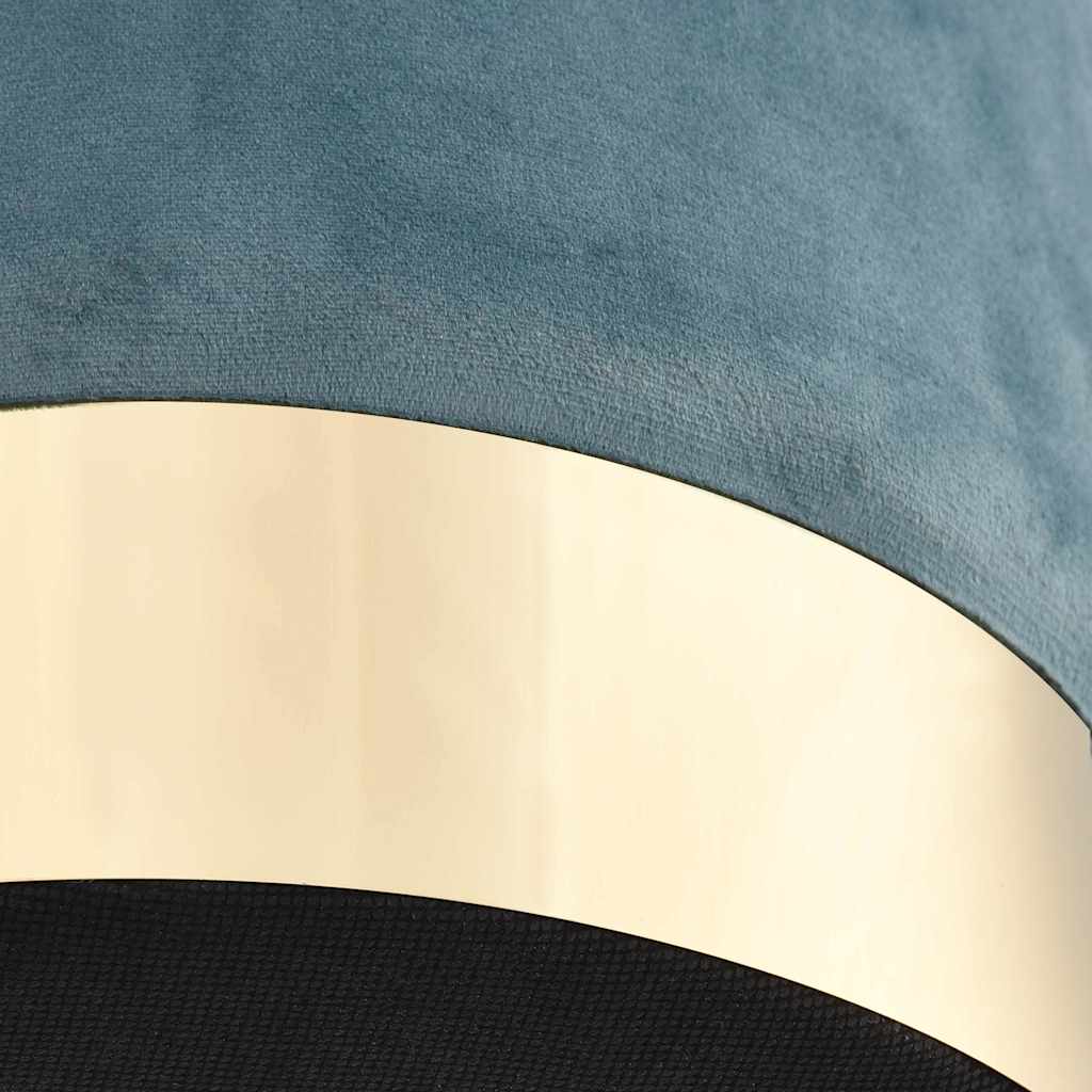 Banco 28 x 36 cm veludo azul-claro e dourado