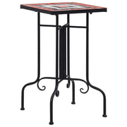 Mesa de apoio em mosaico cerâmica terracota e branco