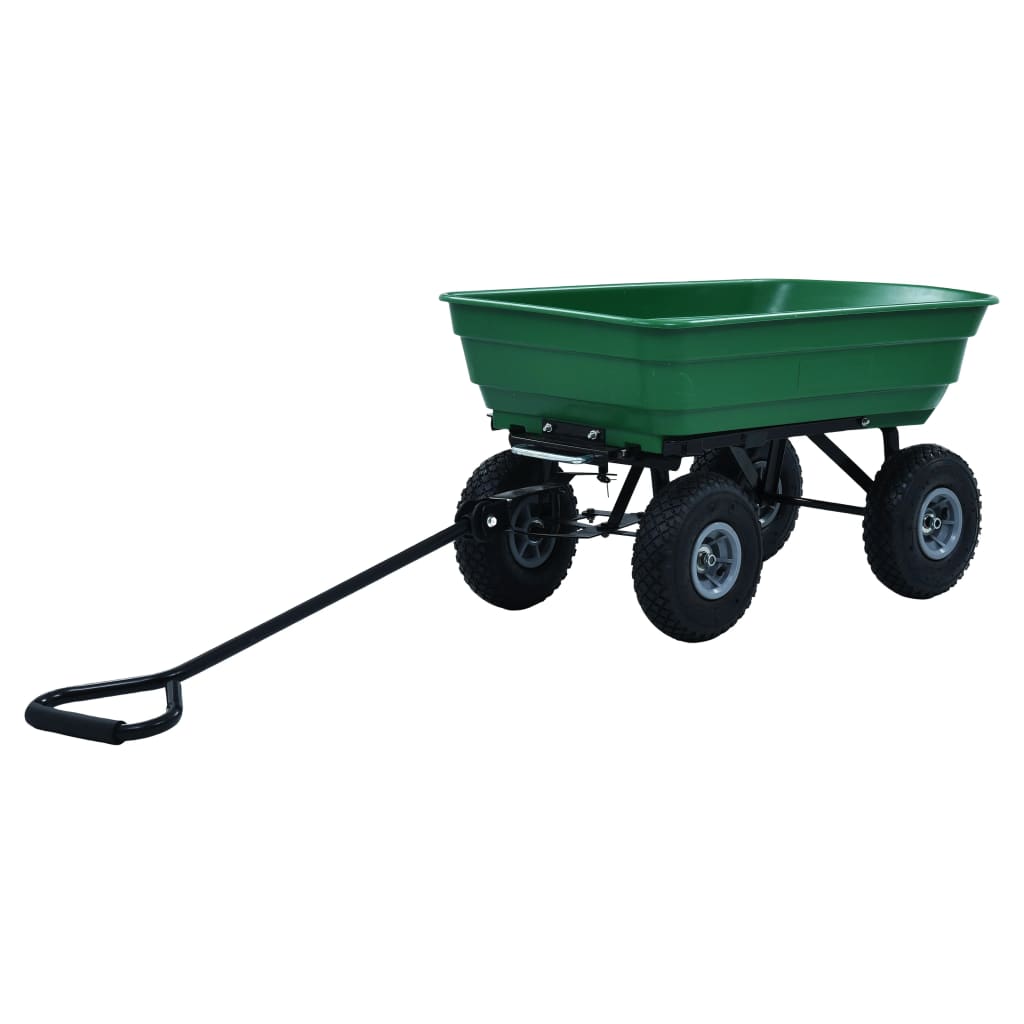 Carrinho de mão basculante para jardim 300 kg 75 L verde