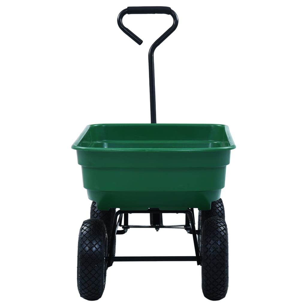 Carrinho de mão basculante para jardim 300 kg 75 L verde