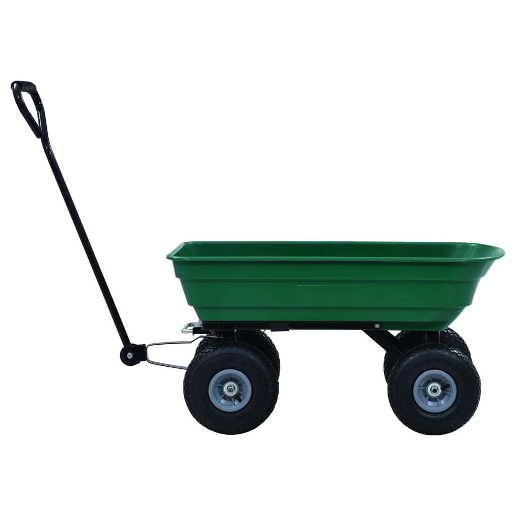Carrinho de mão basculante para jardim 300 kg 75 L verde