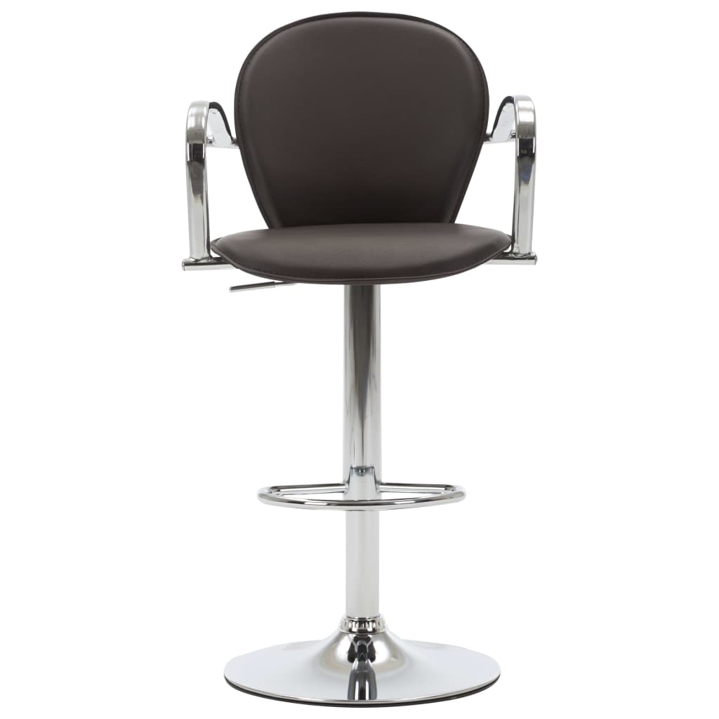 Bancos de bar c/ apoios braços 2 pcs couro artificial castanho