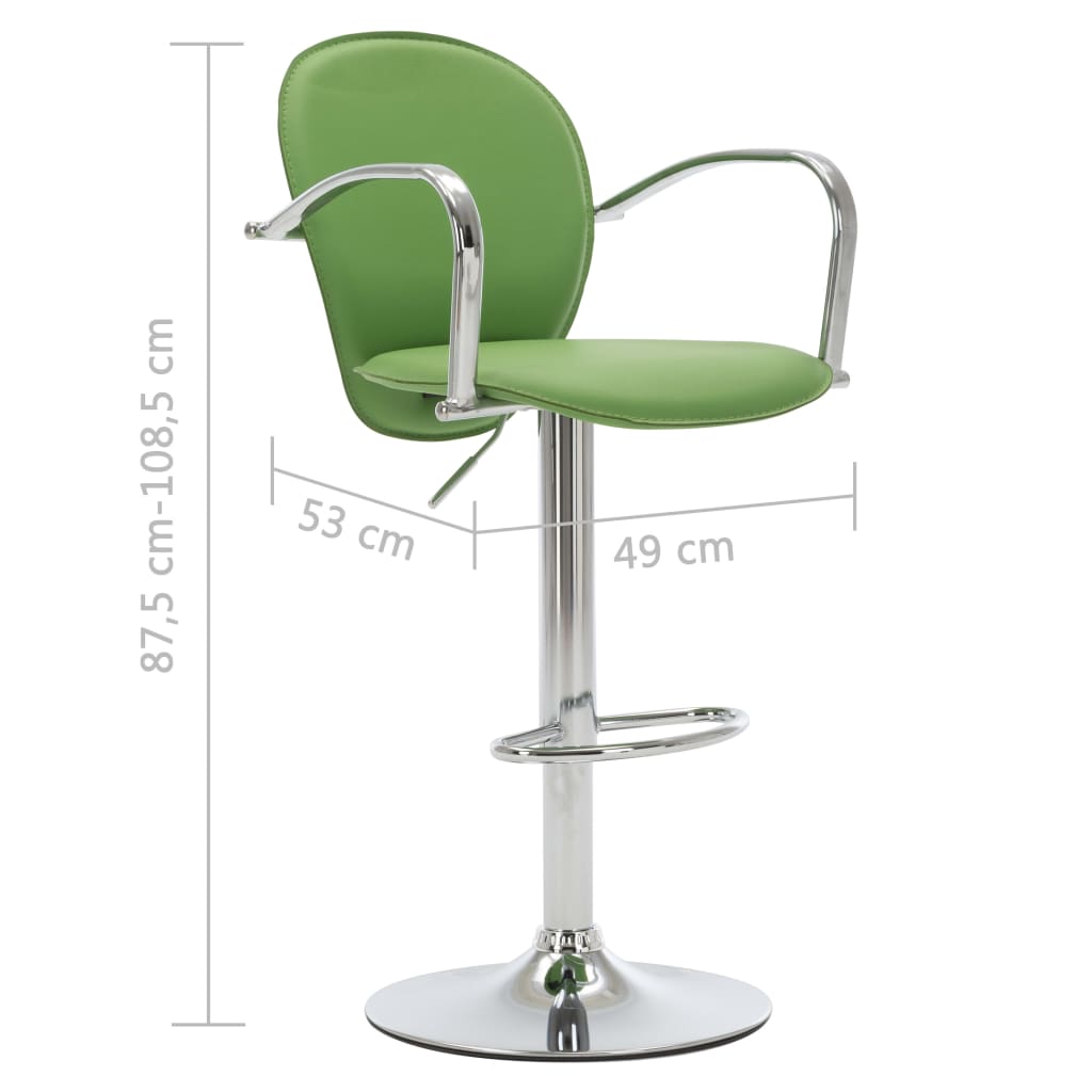 Bancos de bar c/ apoios braços 2 pcs couro artificial castanho