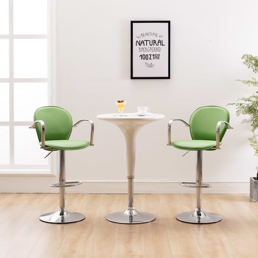 Bancos de bar c/ apoios braços 2 pcs couro artificial castanho