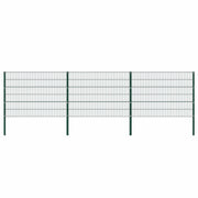 Painel de vedação com postes de ferro 522x120 cm verde