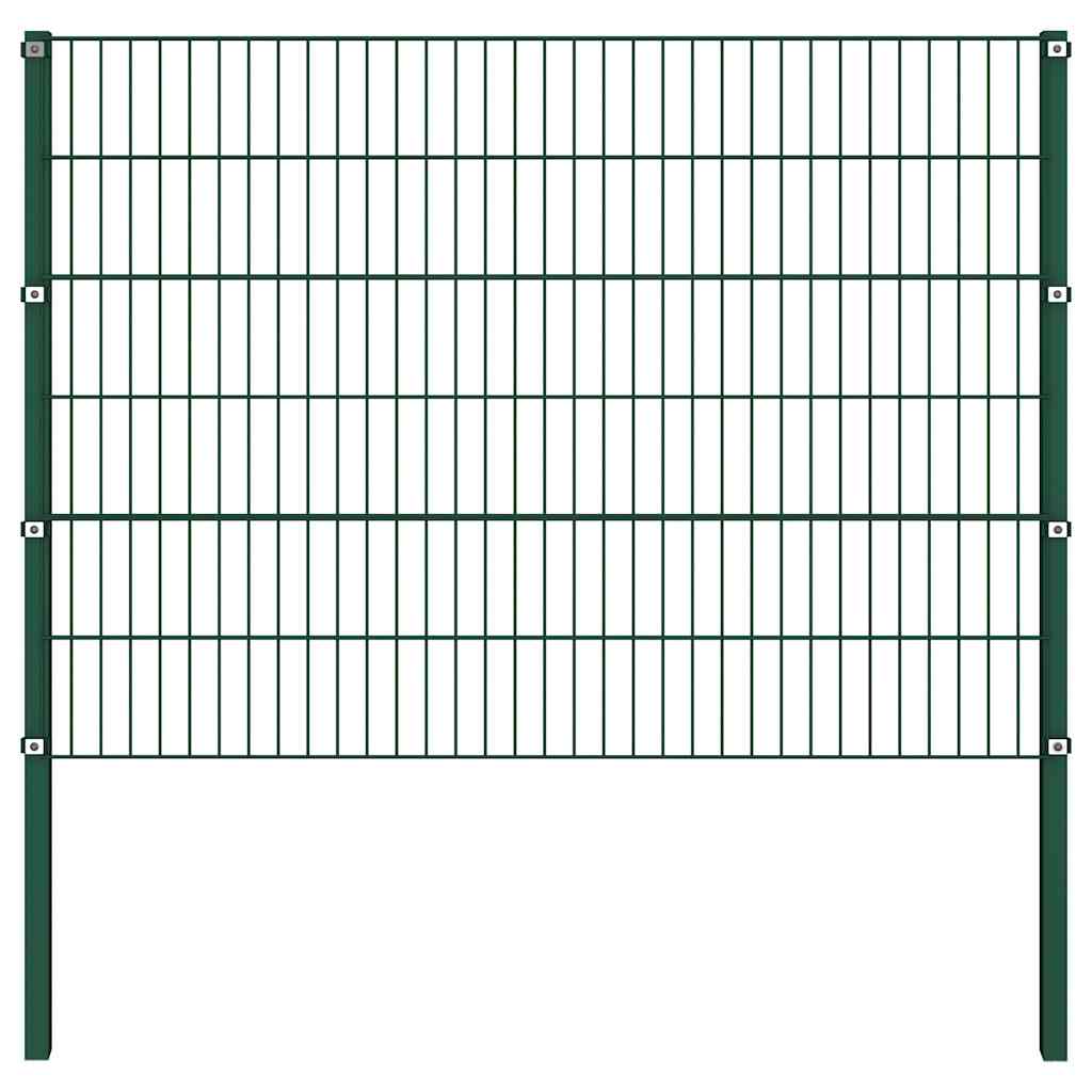 Painel de vedação com postes de ferro 1040x120 cm verde