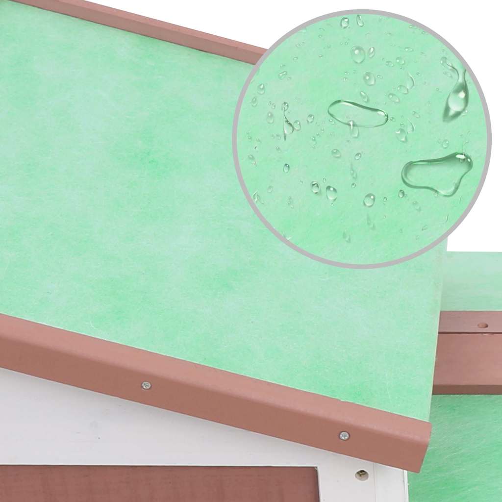 Coelheira exterior grande 145x45x84cm madeira cinzento e branco