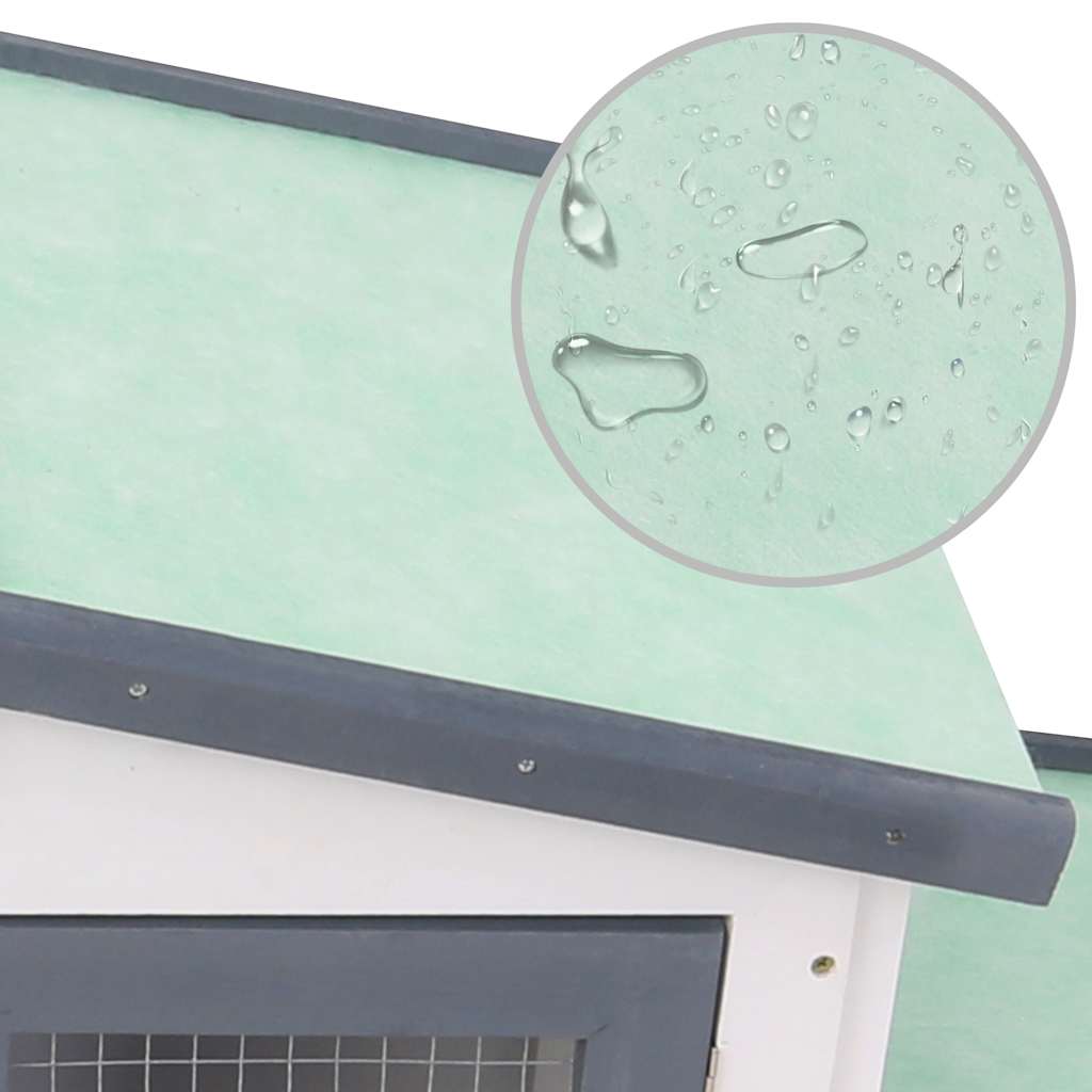 Coelheira exterior grande 201x45x85cm madeira cinzento e branco