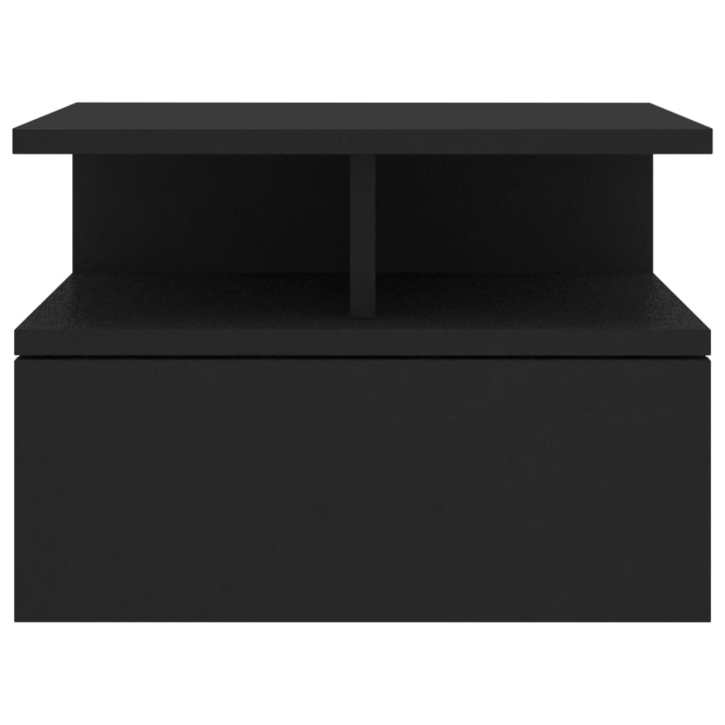 Mesa de cabeceira suspensa 2 pcs 40x31x27 cm branco brilhante