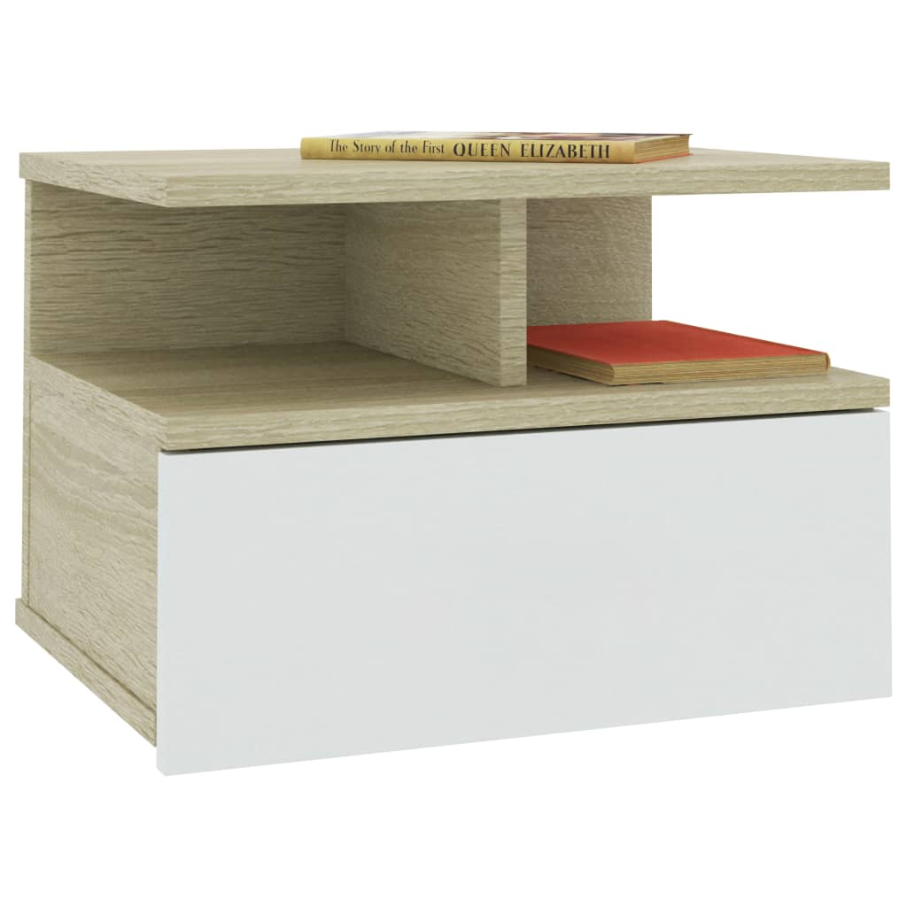 Mesa de cabeceira suspensa 40x31x27 cm derivados madeira branco