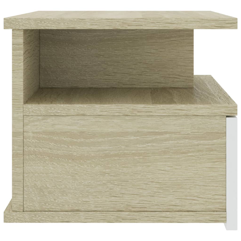 Mesa de cabeceira suspensa 40x31x27 cm derivados madeira branco