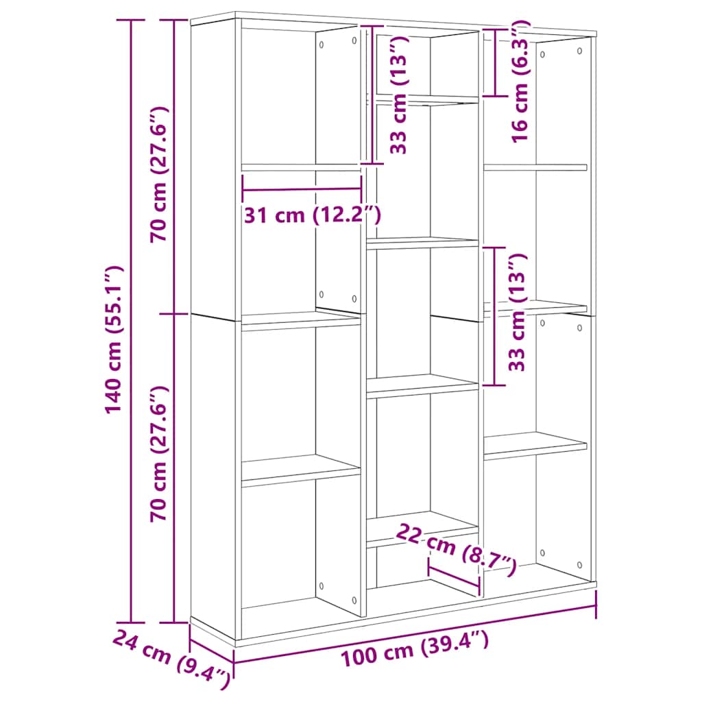 Divisória/estante derivados de madeira branco brilhante