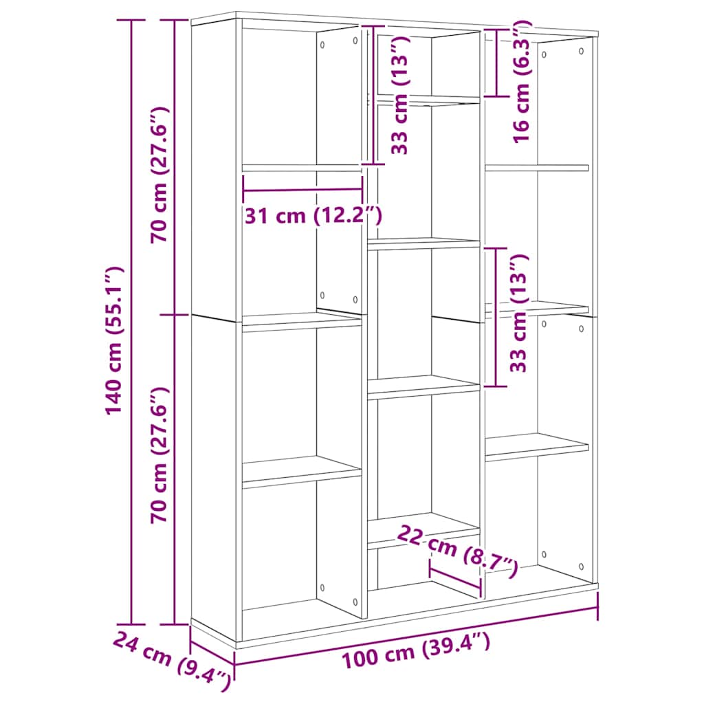 Divisória/estante derivados de madeira branco brilhante
