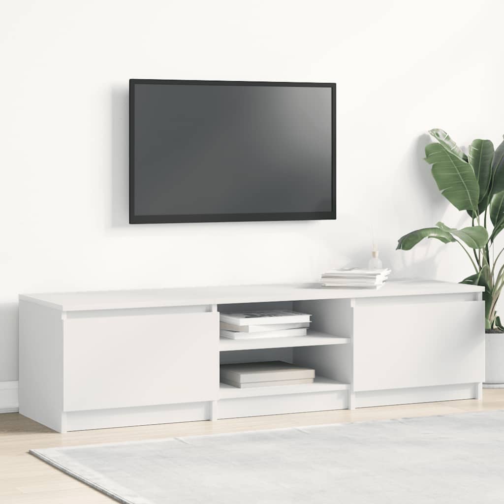 Móvel para TV 140x40x35,5cm derivados madeira branco brilhante