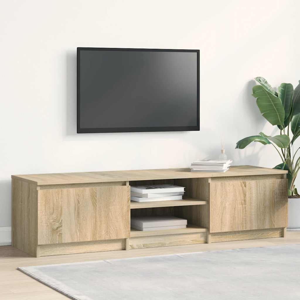 Móvel para TV 140x40x35,5cm derivados madeira branco brilhante