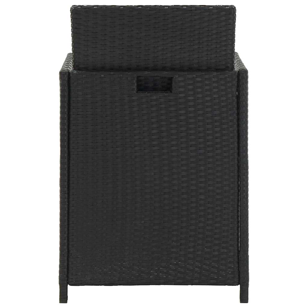 13 pcs conjunto jantar exterior com almofadões vime PE preto