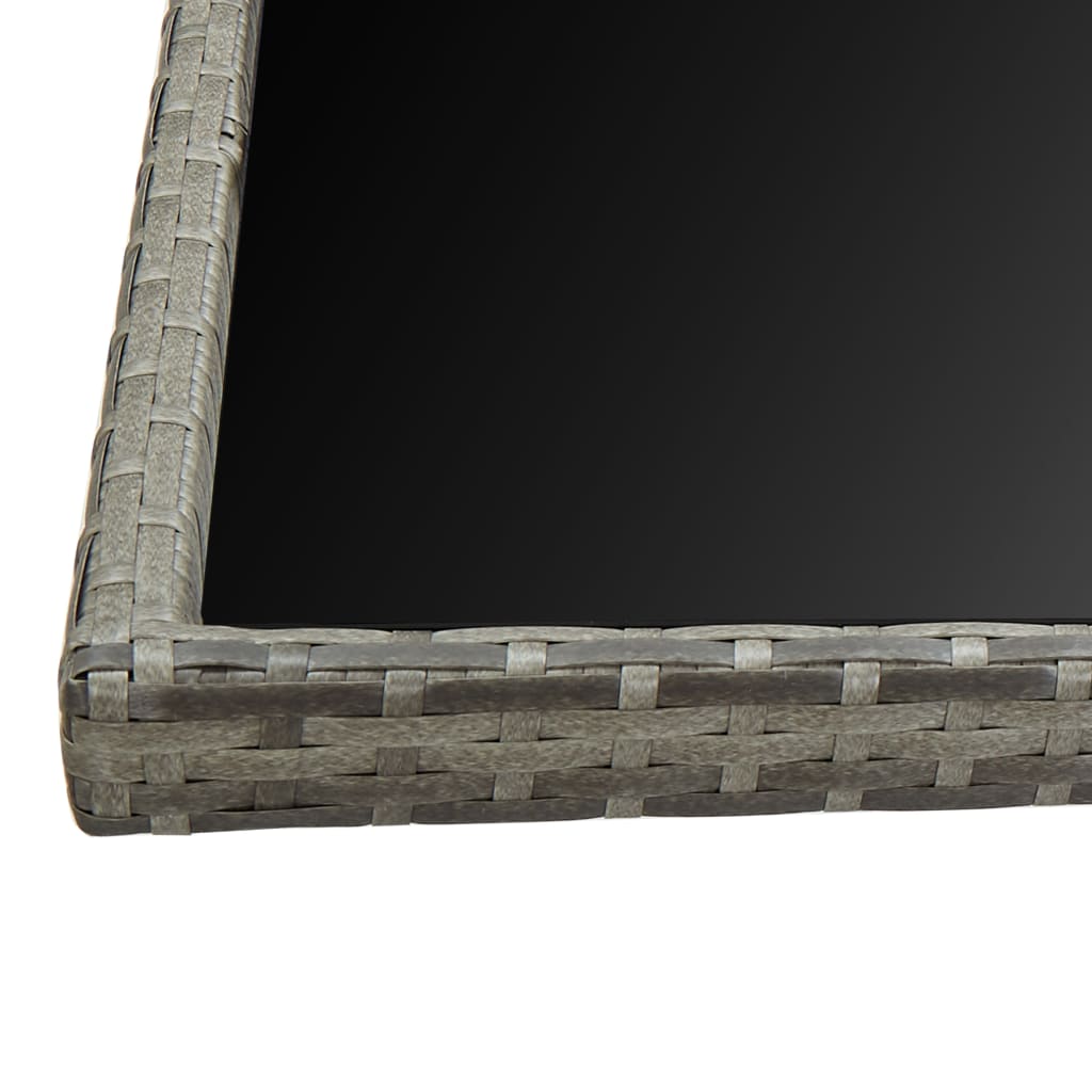 13 pcs conjunto jantar exterior com almofadões vime PE cinzento