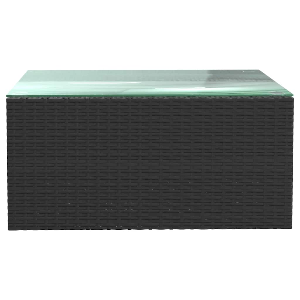 5 pcs conjunto lounge de jardim c/ almofadões vime PE preto