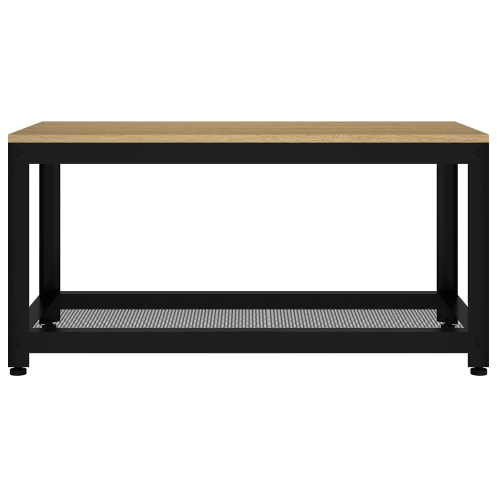 Mesa de centro 90x45x45 cm MDF e ferro cinzento e preto