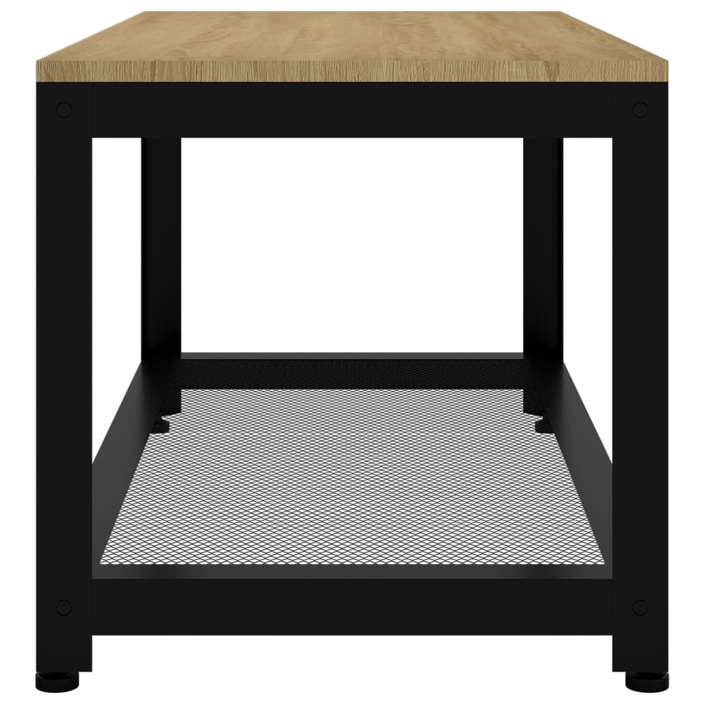 Mesa de centro 90x45x45 cm MDF e ferro cinzento e preto