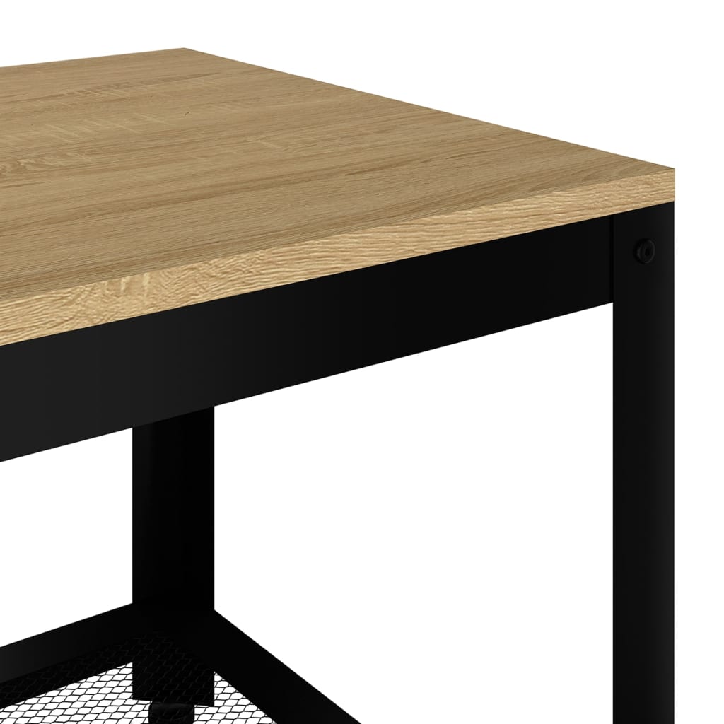 Mesa de centro 90x45x45 cm MDF e ferro cinzento e preto