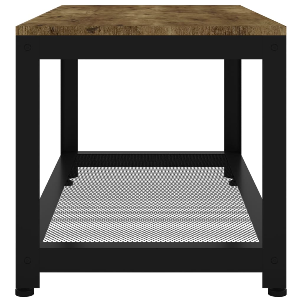 Mesa de centro 90x45x45 cm MDF e ferro cinzento e preto