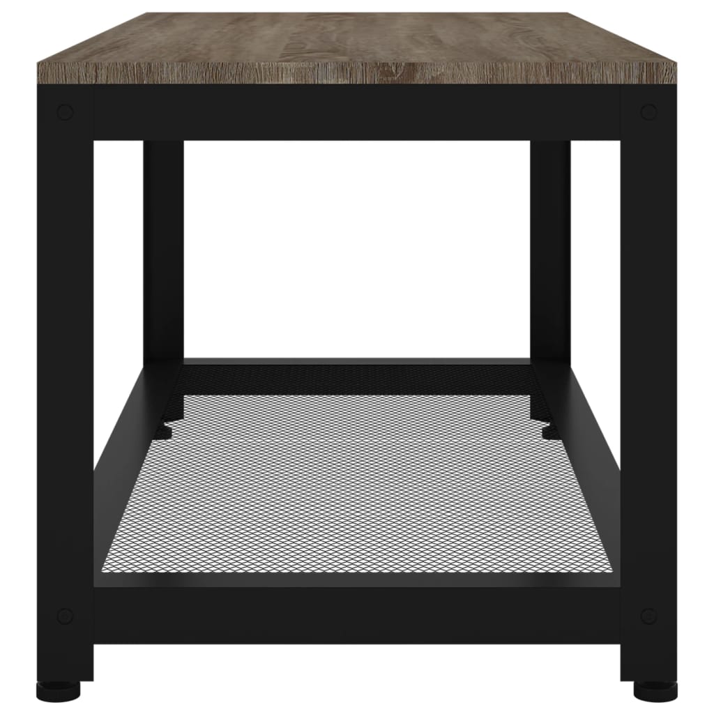 Mesa de centro 90x45x45 cm MDF e ferro cinzento e preto