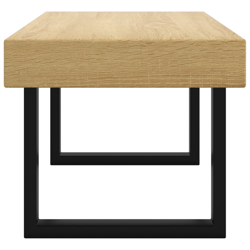 Mesa de centro 120x60x40 cm MDF e ferro cinzento e preto