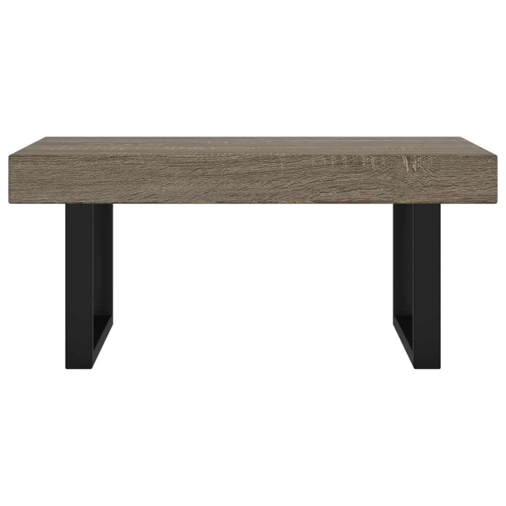 Mesa de centro 120x60x40 cm MDF e ferro cinzento e preto