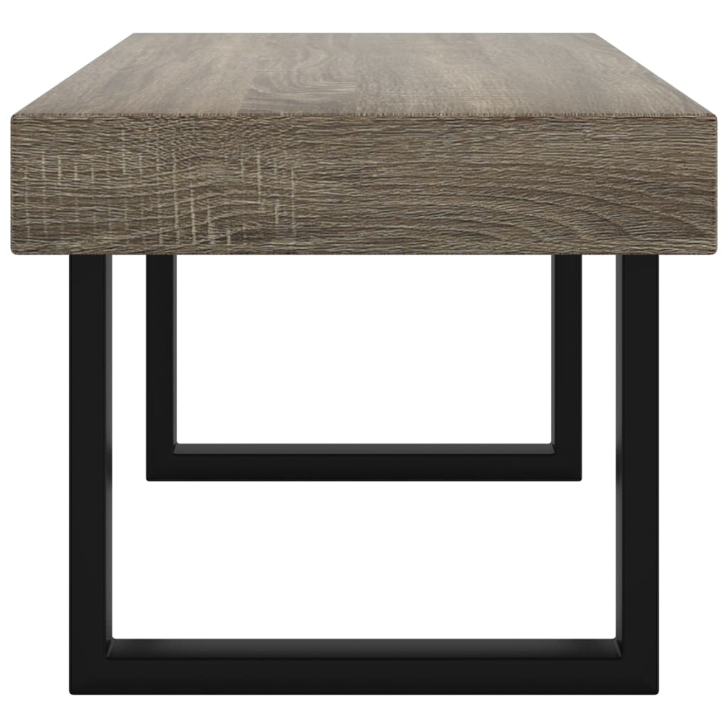 Mesa de centro 120x60x40 cm MDF e ferro cinzento e preto