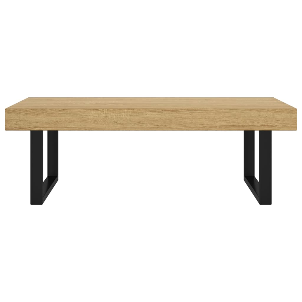 Mesa de centro 120x60x40 cm MDF e ferro cinzento e preto